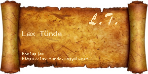 Lax Tünde névjegykártya